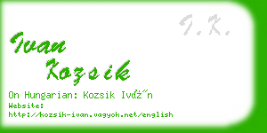 ivan kozsik business card